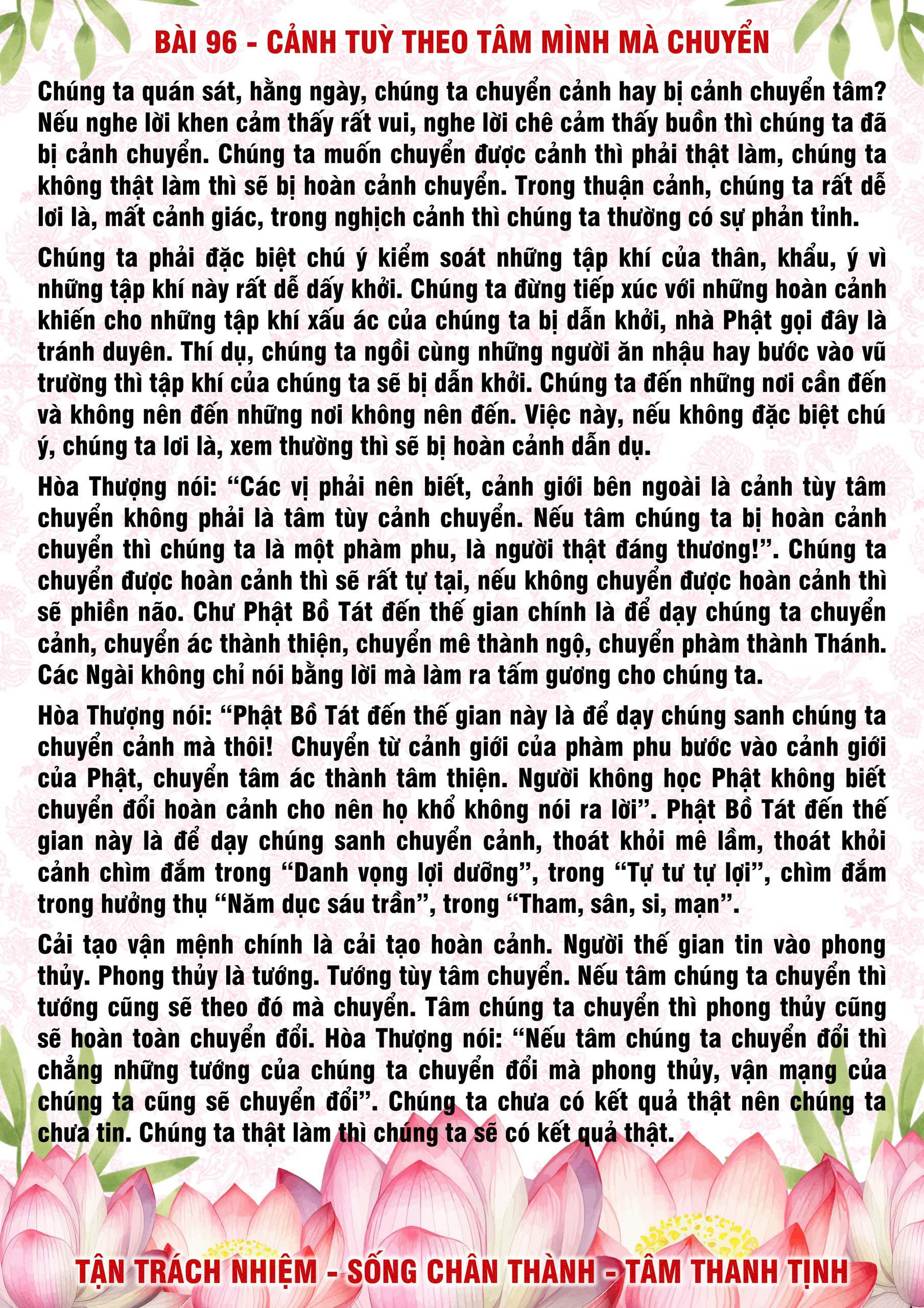 96 · PHTT - Cảnh Tùy Theo Tâm Mình Mà Chuyển - 96